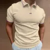 Men's Solid Color Lapel Short-sleeved POLO Shirt 49812648U sold by Manly