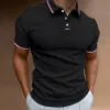 Men's Solid Color Lapel Short-sleeved POLO Shirt 49812648U sold by Manly