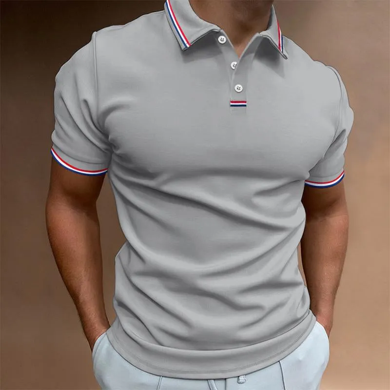 Men's Solid Color Lapel Short-sleeved POLO Shirt 49812648U sold by Manly product image thumbnail 3