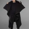 Men's Casual Cape Style High Collar Long Sleeve Irregular Coat 51124408K sold by Manly