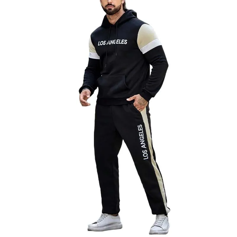 Men's Casual Hooded Long Sleeve Sweatshirt and Sweatpants Set 95487531K sold by Manly product image thumbnail 2