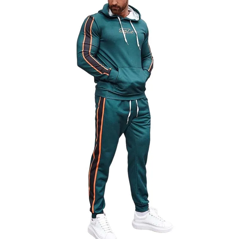 Men's Casual Hooded Long Sleeve Sweatshirt and Sweatpants Set 95487531K sold by Manly product image thumbnail 3