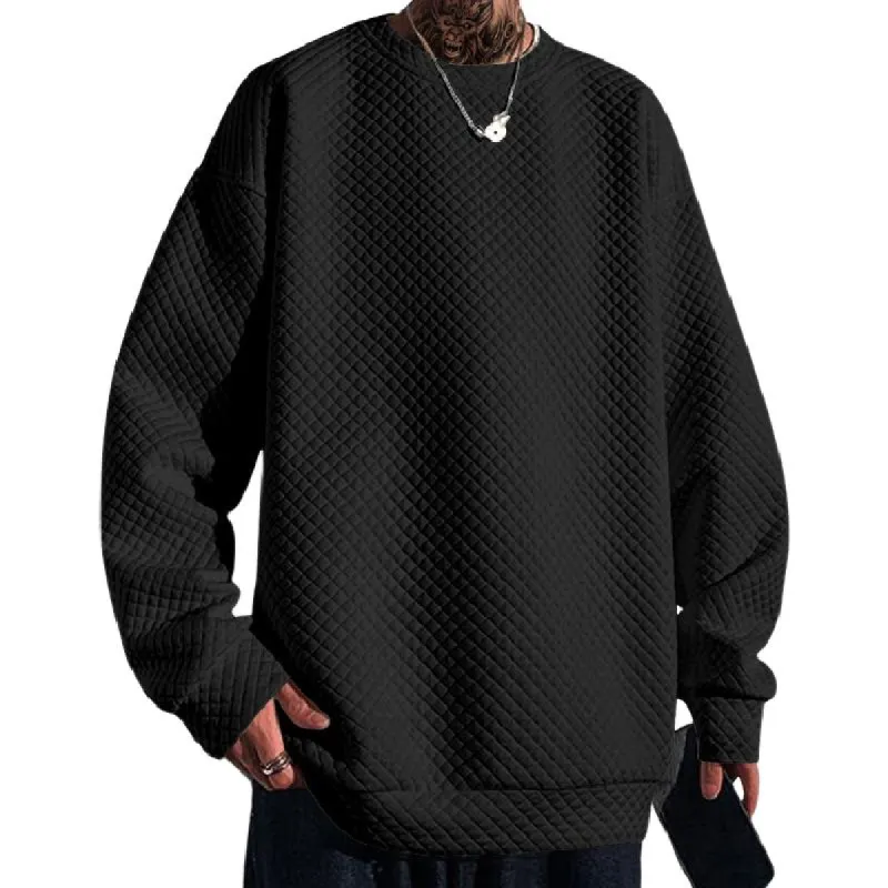 Men's Classic Crew Neck Waffle Long Sleeve Sweatshirt 32867439F sold by Manly