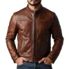Men's Classic Vintage Casual Zip-Up Leather Jacket 20113466K sold by Manly