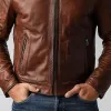 Men's Classic Vintage Casual Zip-Up Leather Jacket 20113466K sold by Manly
