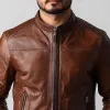 Men's Classic Vintage Casual Zip-Up Leather Jacket 20113466K sold by Manly
