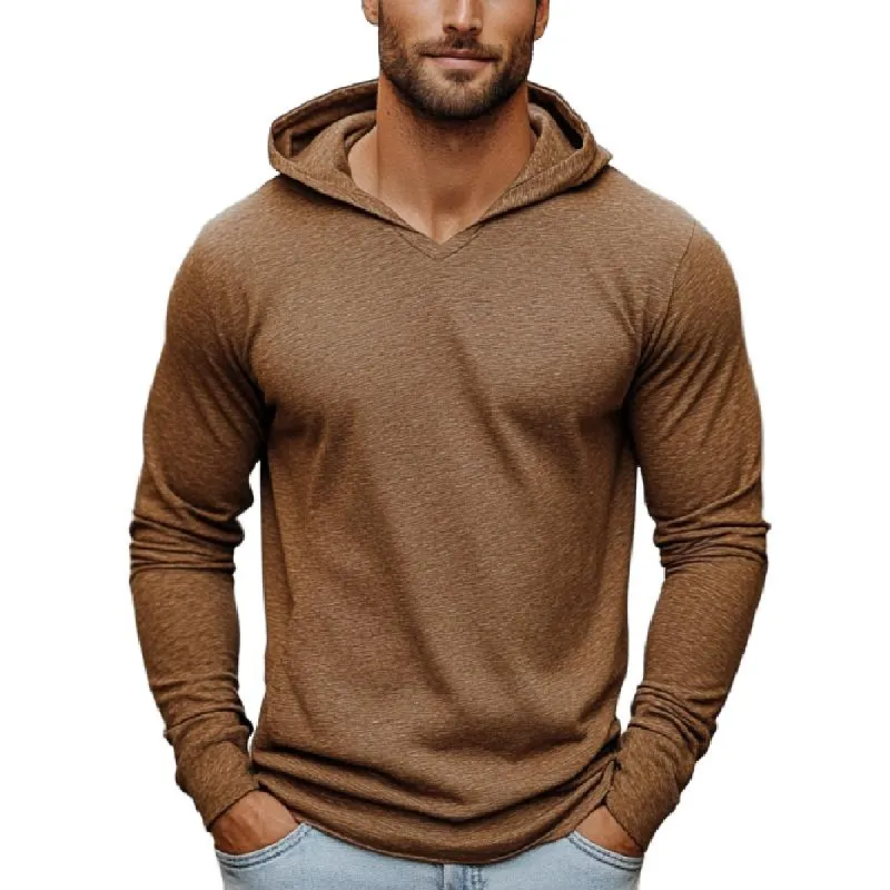 Men's Casual Slim Fit Hooded V-Neck Long Sleeve T-Shirt 00809307K sold by Manly