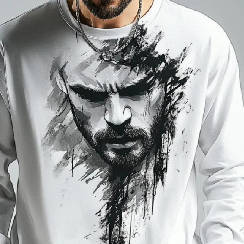 Men's Casual Printed Round Neck Long Sleeve T-Shirt 44797007K sold by Manly product image thumbnail 3