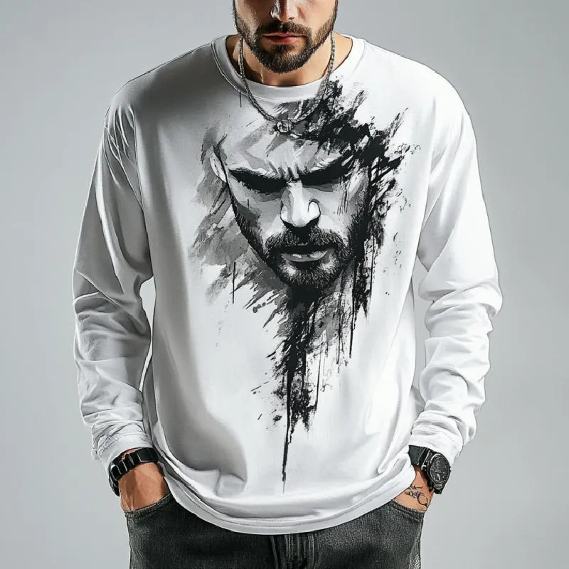 Men's Casual Printed Round Neck Long Sleeve T-Shirt 44797007K sold by Manly product image thumbnail 2