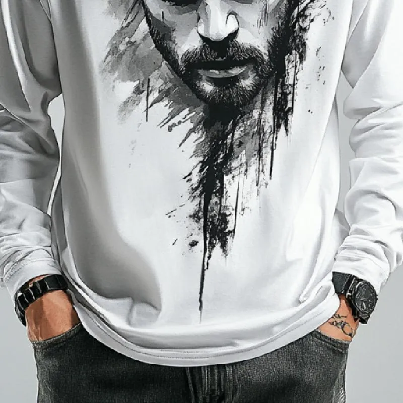 Men's Casual Printed Round Neck Long Sleeve T-Shirt 44797007K sold by Manly product image thumbnail 4