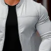 Men's Solid Color Casual Zipper Baseball Jacket 55057929X sold by Manly