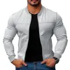 Men's Solid Color Casual Zipper Baseball Jacket 55057929X sold by Manly