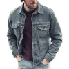 Men's Vintage Washed Lapel Denim Jacket 84047709X sold by Manly