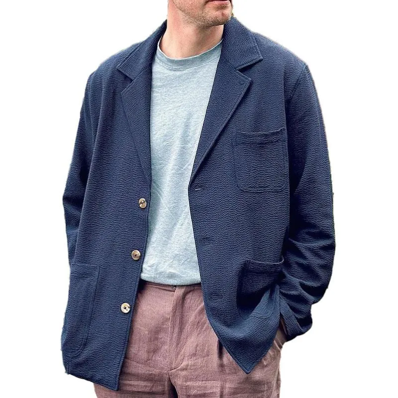 Men's Casual Solid Color Texture Blazer 11520524X sold by Manly