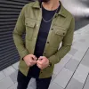 Men's Solid Color Suede Lapel Single Breasted Casual Jacket 64066371Z sold by Manly