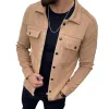 Men's Solid Color Suede Lapel Single Breasted Casual Jacket 64066371Z sold by Manly