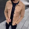 Men's Solid Color Suede Lapel Single Breasted Casual Jacket 64066371Z sold by Manly