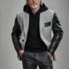 Men's Vintage Wool Patchwork Leather Single-Breasted Blazer 24760421Y sold by Manly