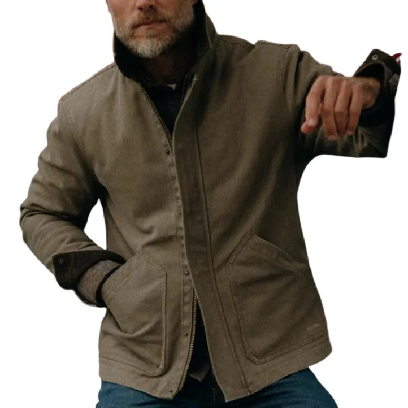 Men's Vintage Corduroy Canvas Patchwork Loose Washed Work Jacket 86555589M sold by Manly