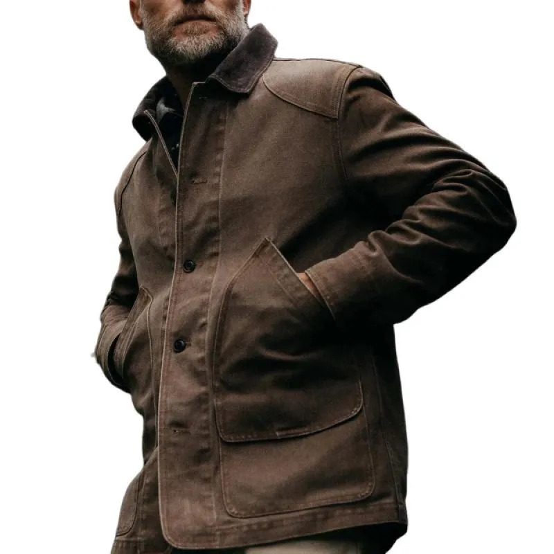 Men's Vintage Corduroy Canvas Patchwork Loose Washed Work Jacket 53461981M sold by Manly