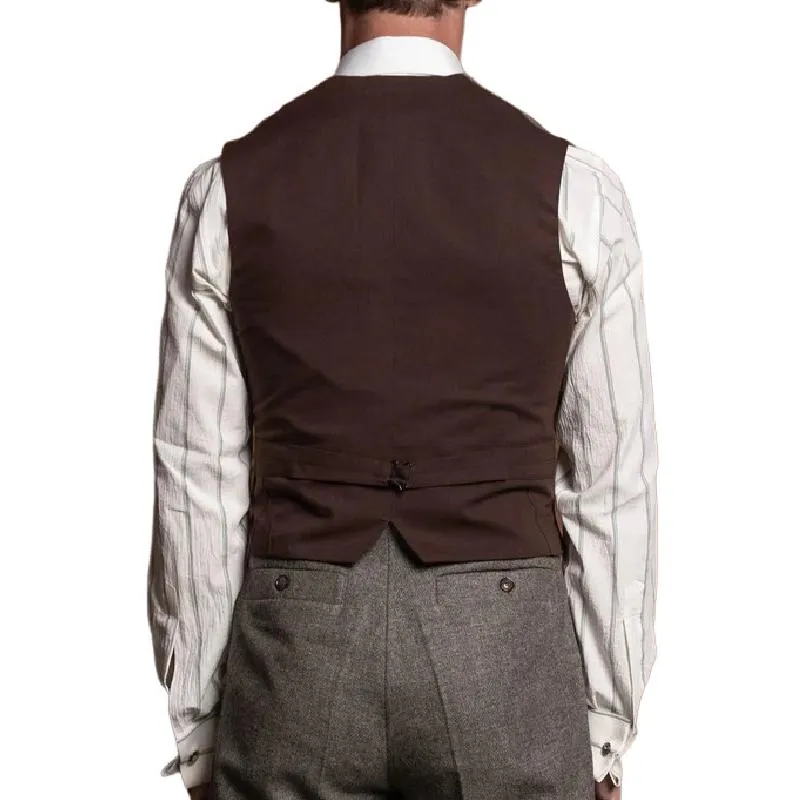 Men's Vintage Wool Blended Patchwork Peak Lapel Slim Vest 95737476M sold by Manly product image thumbnail 3