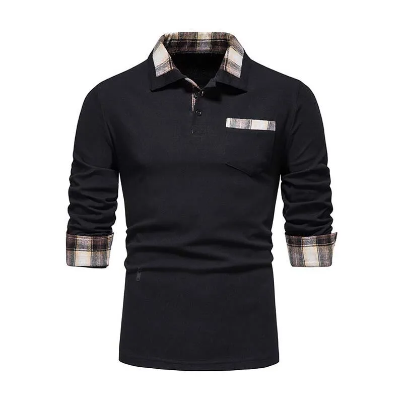 Men's Casual Lapel Slim Pocket Long Sleeve Polo Shirt 88198209K sold by Manly product image thumbnail 3
