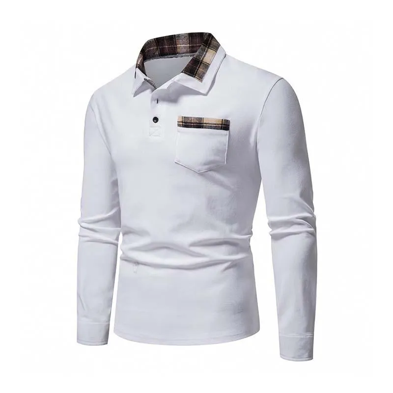 Men's Casual Lapel Slim Pocket Long Sleeve Polo Shirt 88198209K sold by Manly product image thumbnail 5