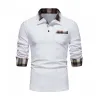 Men's Casual Lapel Slim Pocket Long Sleeve Polo Shirt 88198209K sold by Manly