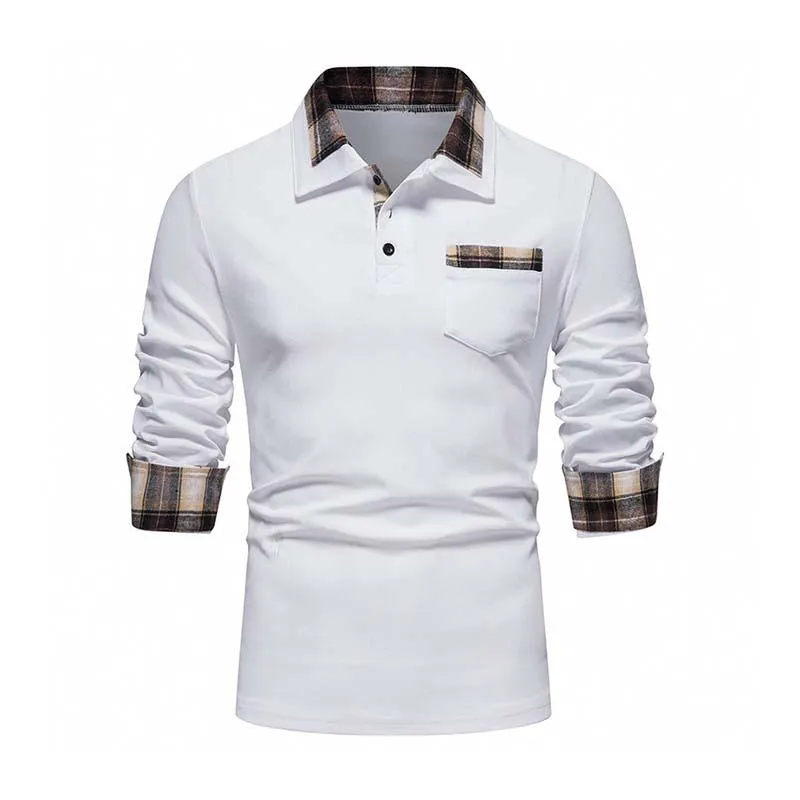 Men's Casual Lapel Slim Pocket Long Sleeve Polo Shirt 88198209K sold by Manly product image thumbnail 4