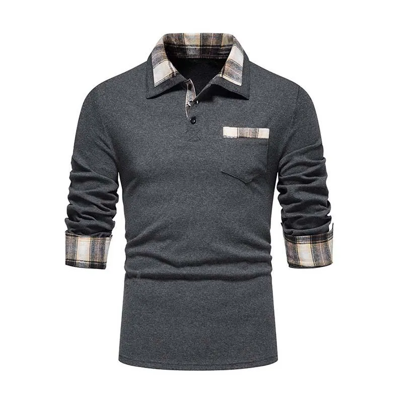 Men's Casual Lapel Slim Pocket Long Sleeve Polo Shirt 88198209K sold by Manly product image thumbnail 2