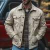 Men's Vintage Washed Denim Button Jacket 85396240U sold by Manly