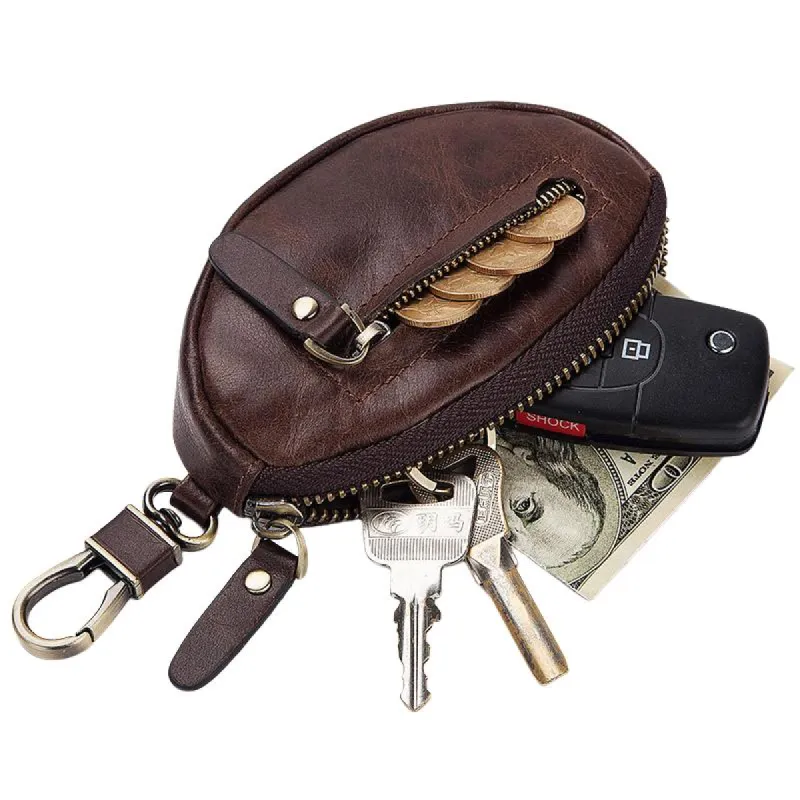 Men's Classic Cowhide Car Key Zipper Wallet  08486347K sold by Manly