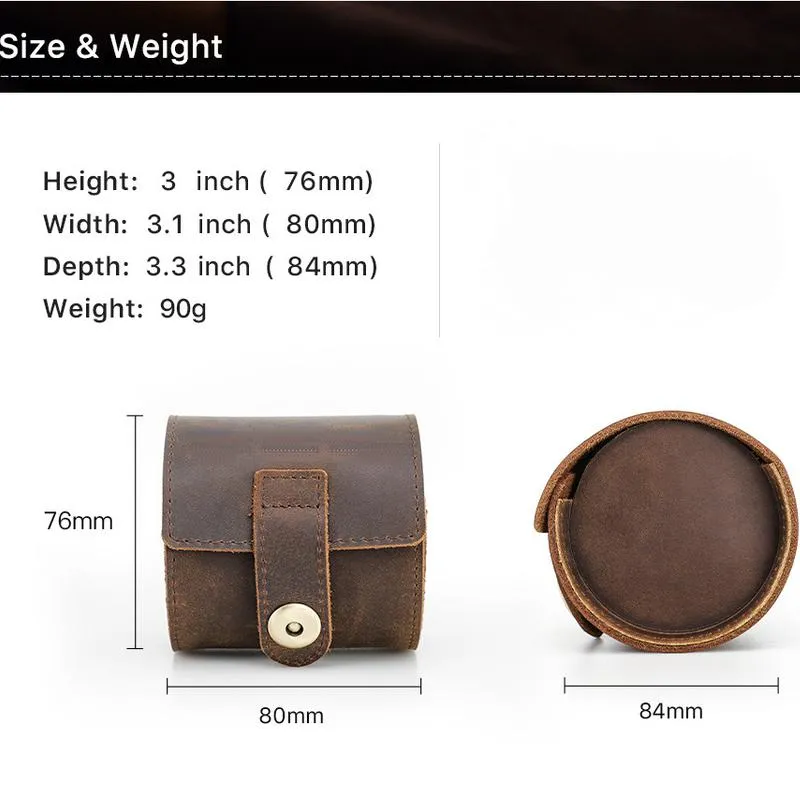 Men's Classic Vintage Portable Cowhide Watch Storage Bag 47707174K sold by Manly product image thumbnail 5