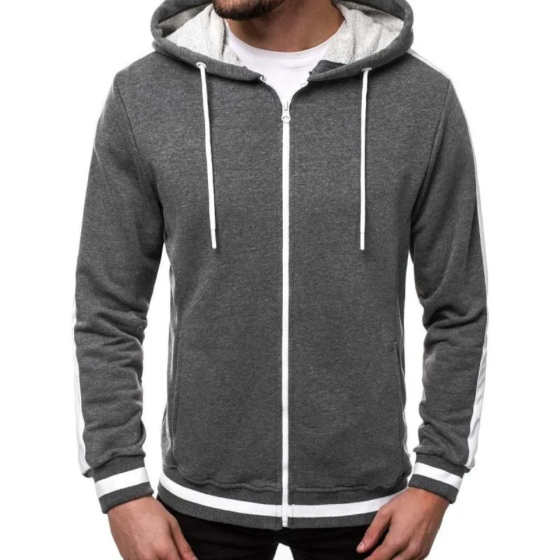 Men's Retro Casual Colorblock Zipper Drawstring Hoodie 09658298TO sold by Manly product image thumbnail 3