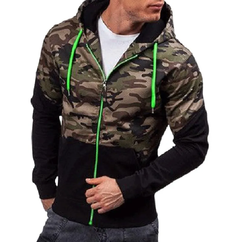 Men's Retro Casual Camouflage Zipper Hoodie 72109651TO sold by Manly