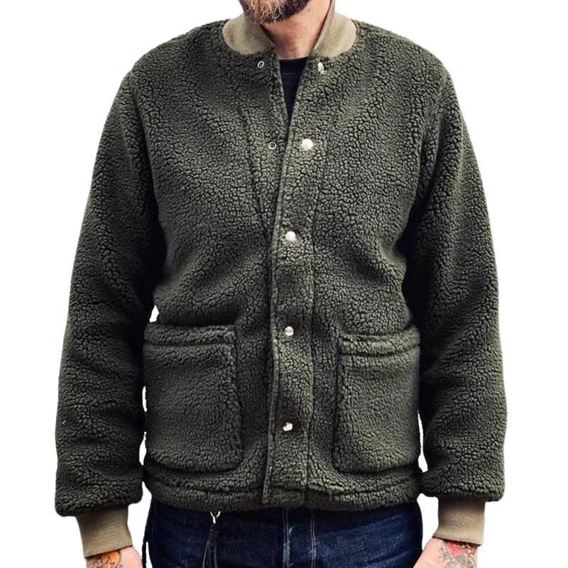 Men's Vintage Casual Polar Fleece Pocket Jacket 10315784TO sold by Manly