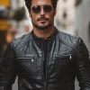 Men's Classic Casual Slim Stand Collar Zipper Leather Jacket 39393977K sold by Manly