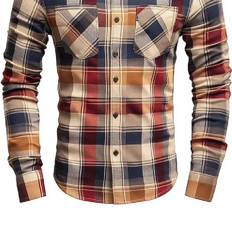 Men's Classic Casual Slim Fit Check Brushed Cotton Long Sleeve Shirt 91392940K sold by Manly product image thumbnail 3