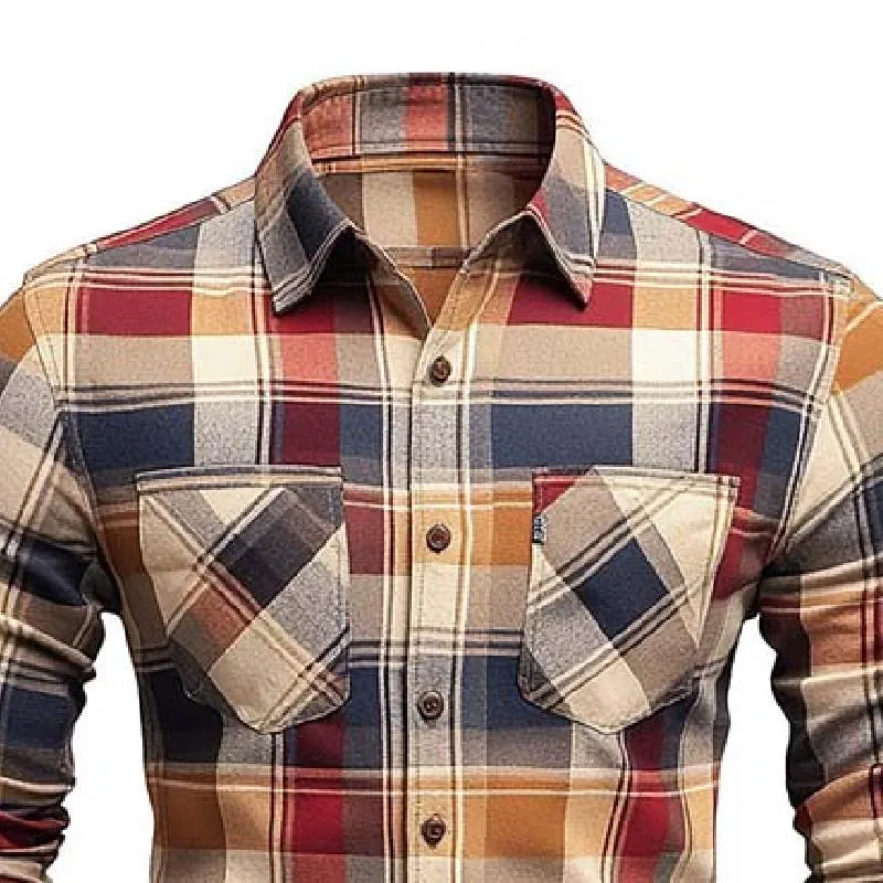 Men's Classic Casual Slim Fit Check Brushed Cotton Long Sleeve Shirt 91392940K sold by Manly product image thumbnail 2