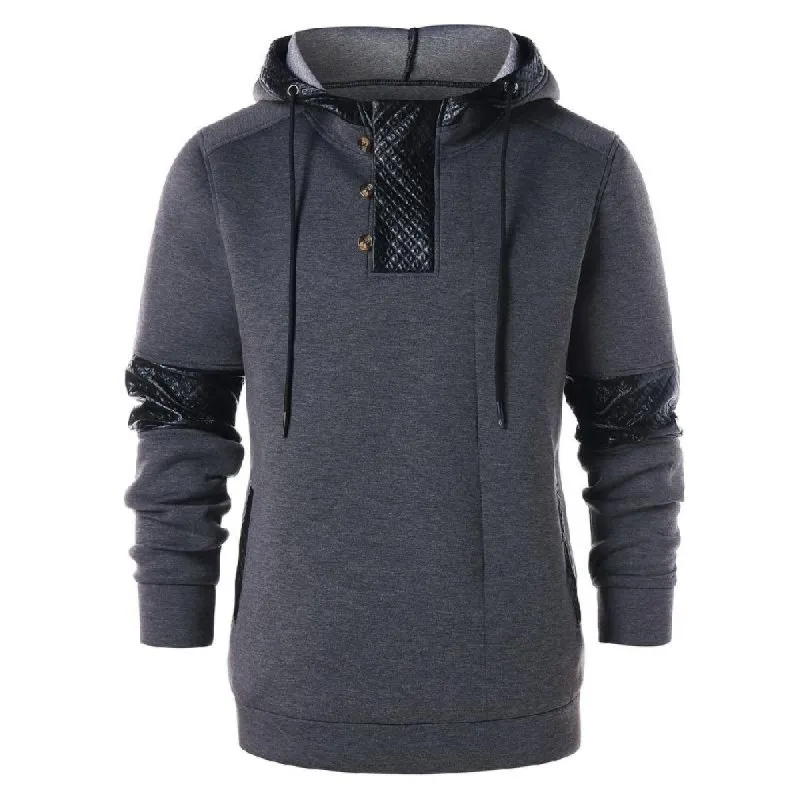 Men's Casual Personalized Patchwork Hoodie 97547240F sold by Manly