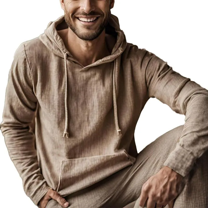 Men's Casual Cotton and Linen Hoodie 05251879X sold by Manly