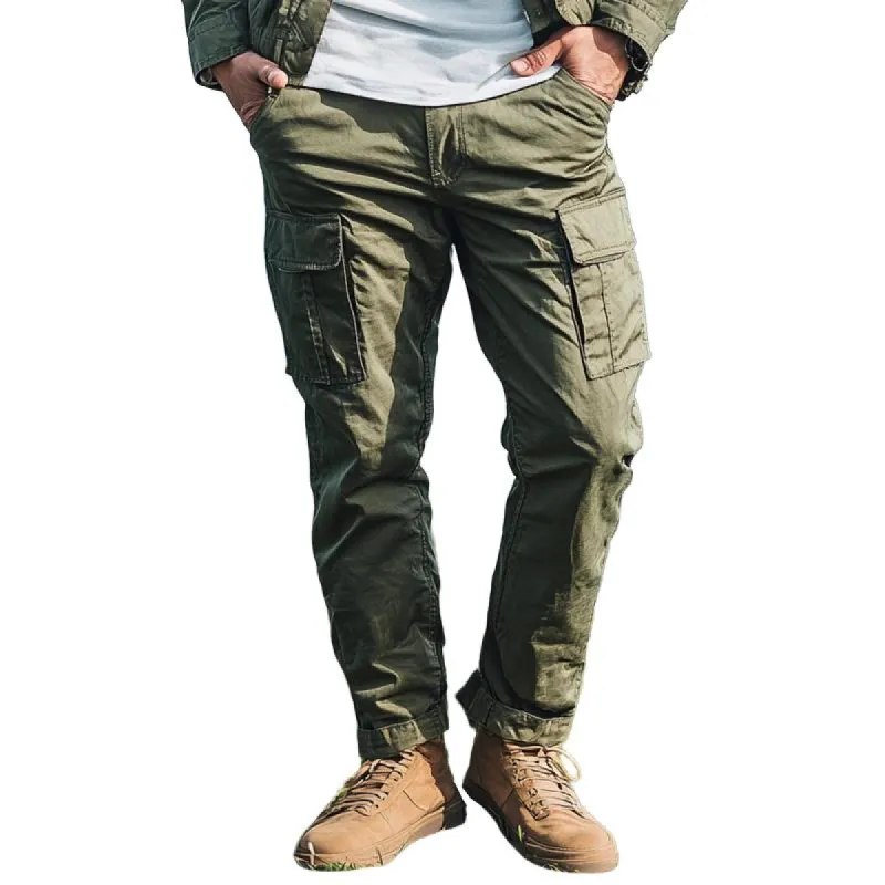 Men's Solid Color Multi-pocket Cargo Pants 19774465Z sold by Manly
