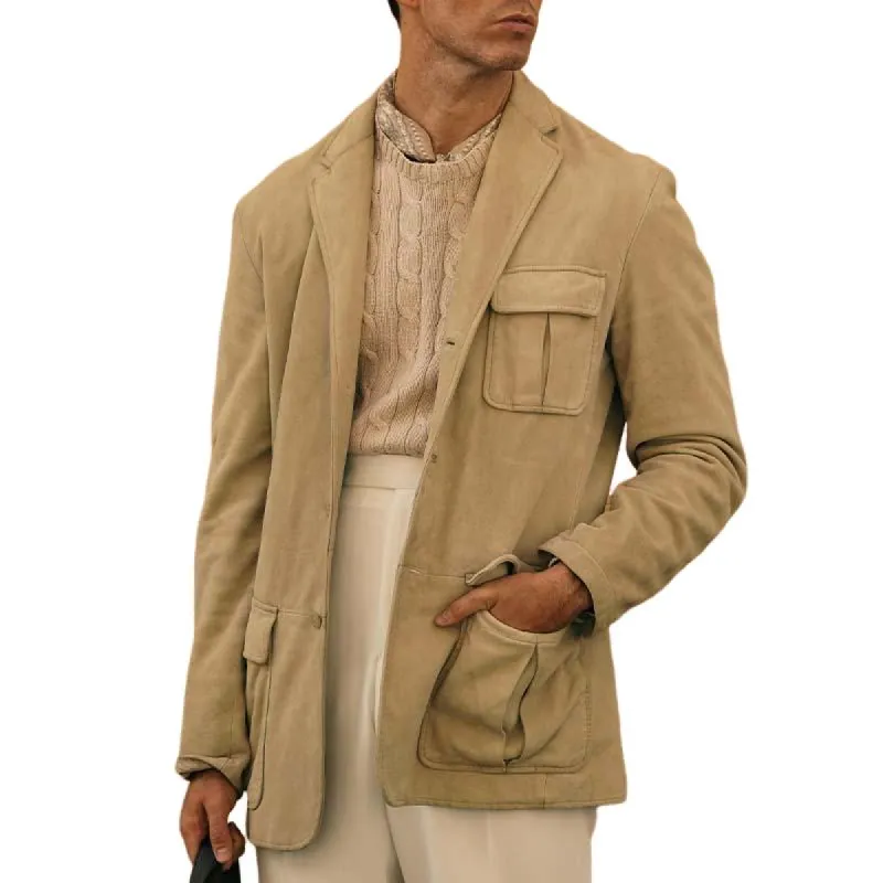 Men's Classic Casual Multi-Pocket Suede Blazer 49218649K sold by Manly