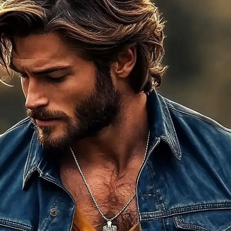 Men's Vintage Button Lapel Denim Jacket 49494853X sold by Manly product image thumbnail 3