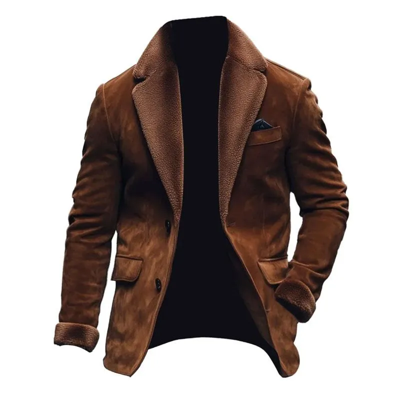 Men's Solid Suede Polar Fleece Mid-Length Coat 28249214X sold by Manly product image thumbnail 2