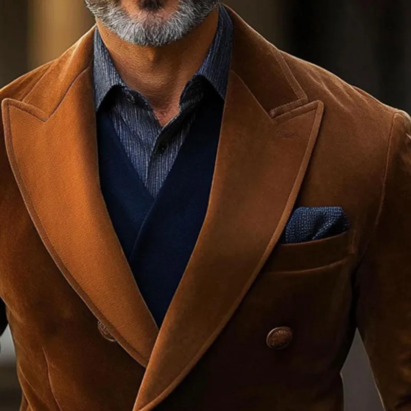 Men's Vintage Solid Color Velvet Blazer 24997772X sold by Manly product image thumbnail 3