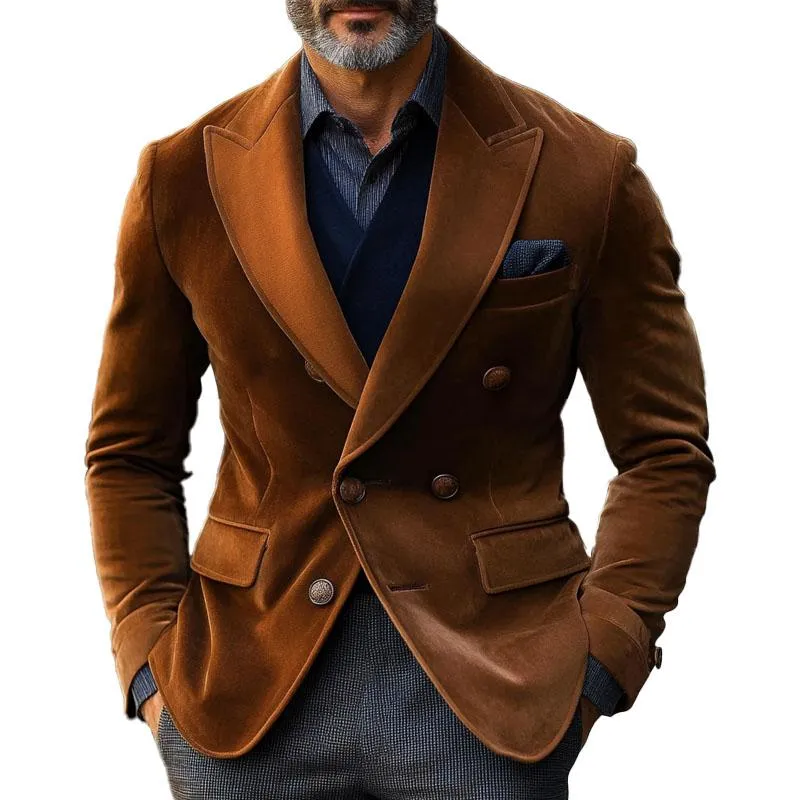 Men's Vintage Solid Color Velvet Blazer 24997772X sold by Manly