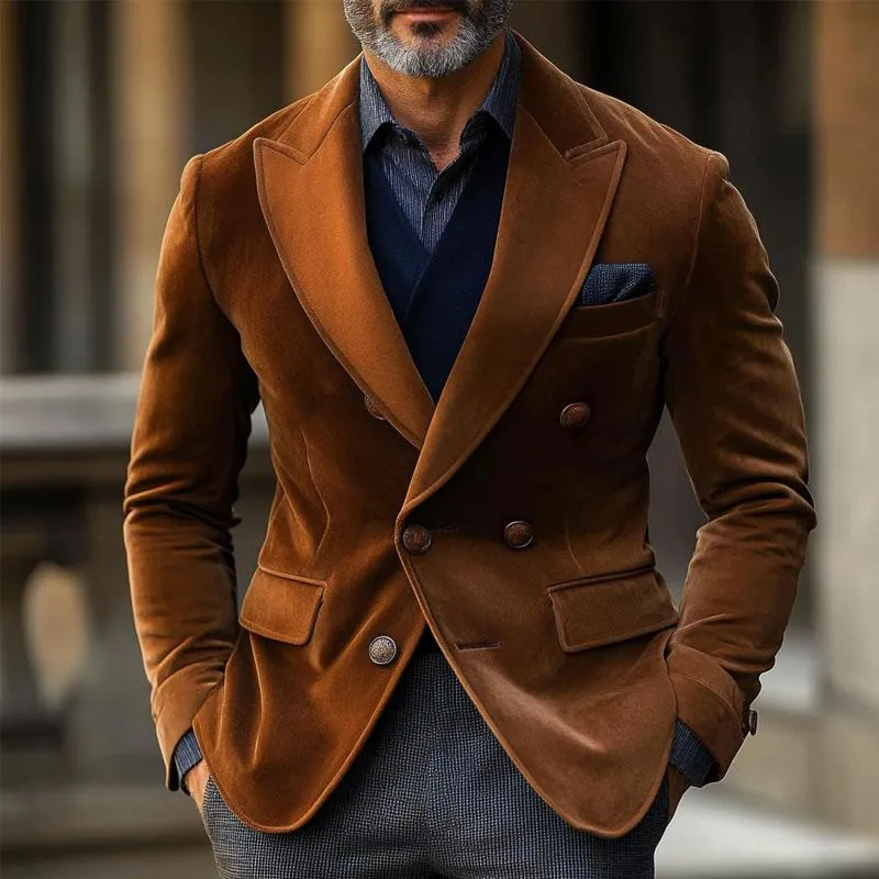 Men's Vintage Solid Color Velvet Blazer 24997772X sold by Manly product image thumbnail 2