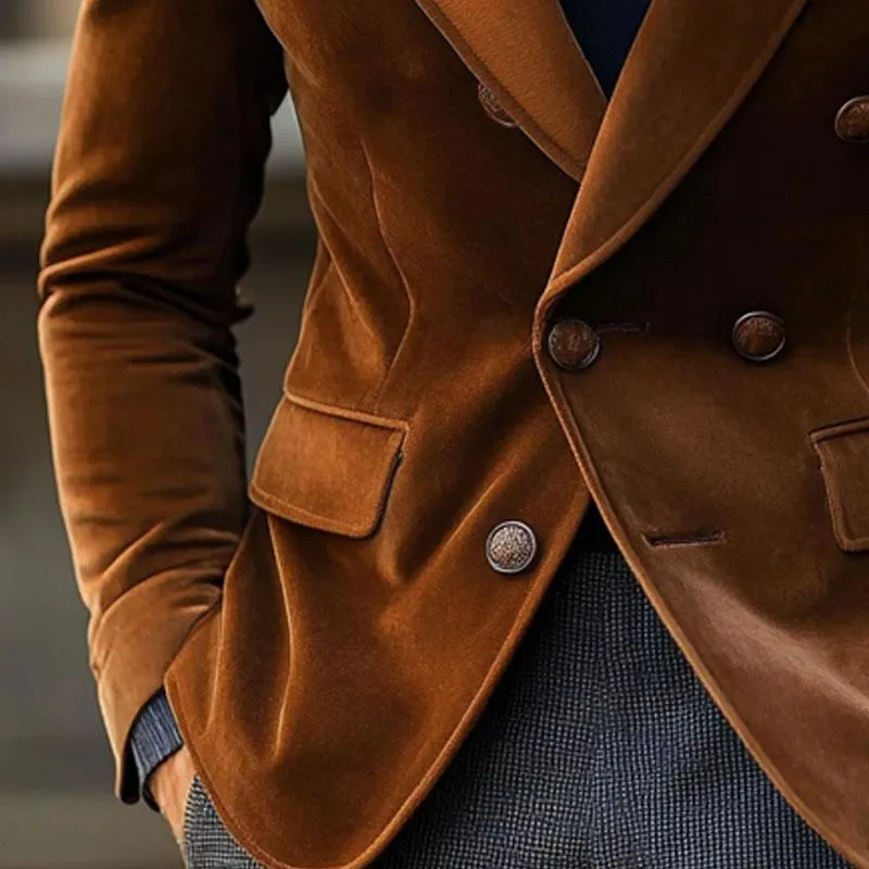 Men's Vintage Solid Color Velvet Blazer 24997772X sold by Manly product image thumbnail 4