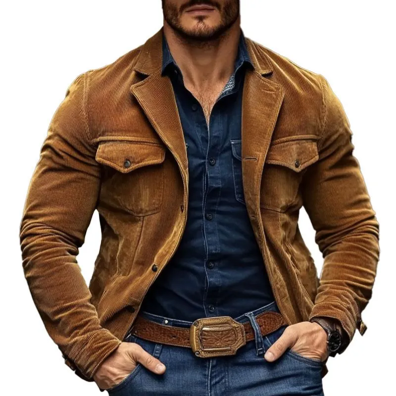 Men's Solid Corduroy Button Jacket 17654258X sold by Manly